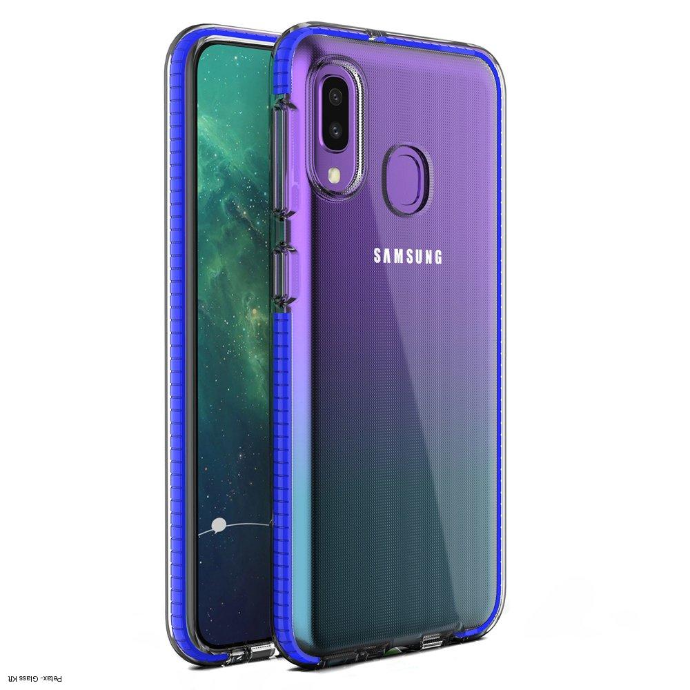 Spring Case átlátszó TPU gél védőburkolat színes kerettel a Samsung Galaxy A20e 