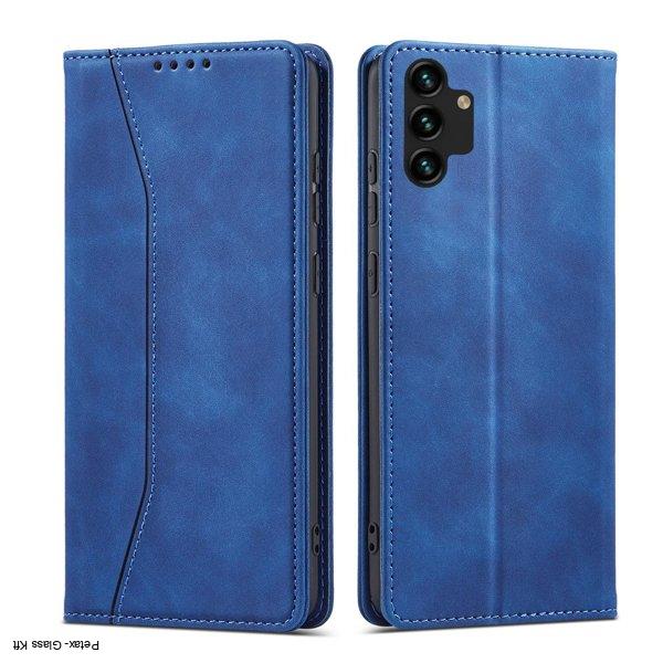 Mágneses díszes tok Samsung Galaxy A13 5G tok Pénztárca kártyatartó kék
