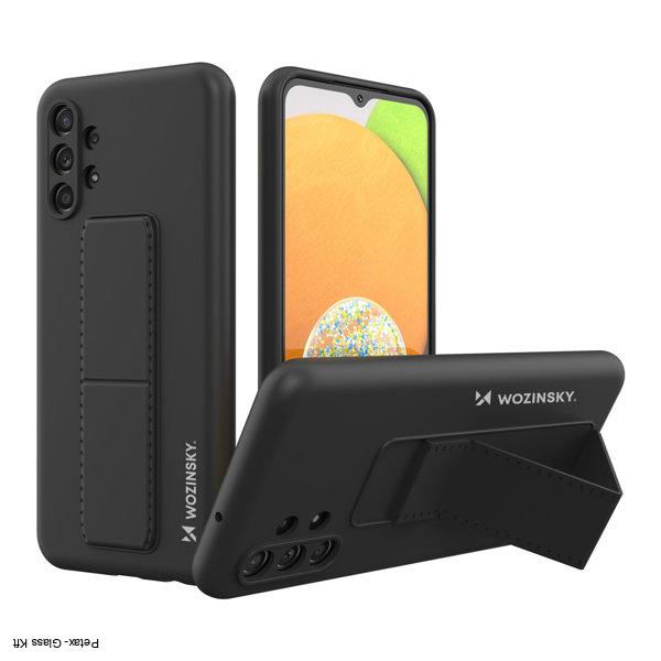 Wozinsky kitámasztható tok szilikon állvány fedél Samsung Galaxy A13 5G fekete