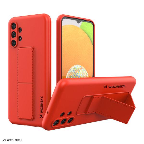 Wozinsky kitámasztható tok szilikon állvány fedél Samsung Galaxy A13 5G  piros