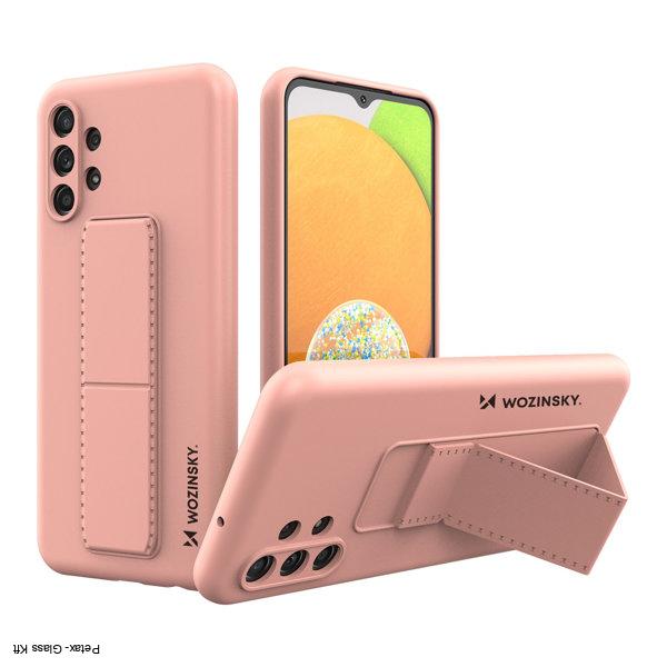 Wozinsky kitámasztható tok szilikon állvány fedél Samsung Galaxy A13 5G  pink