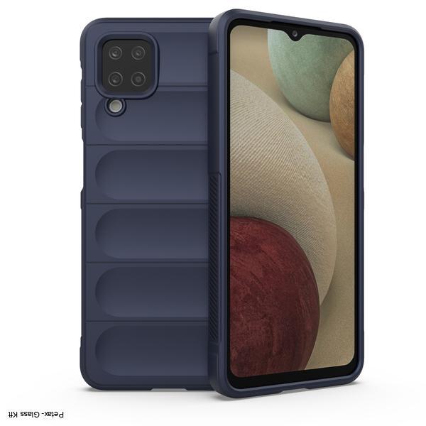 Magic Shield tok Samsung Galaxy A12 rugalmas páncélozott telefontok sötétkék