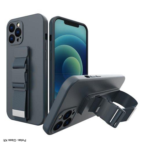 Kötél tok Gel TPU légzsák telefontok Samsung Galaxy A12 sötét kék