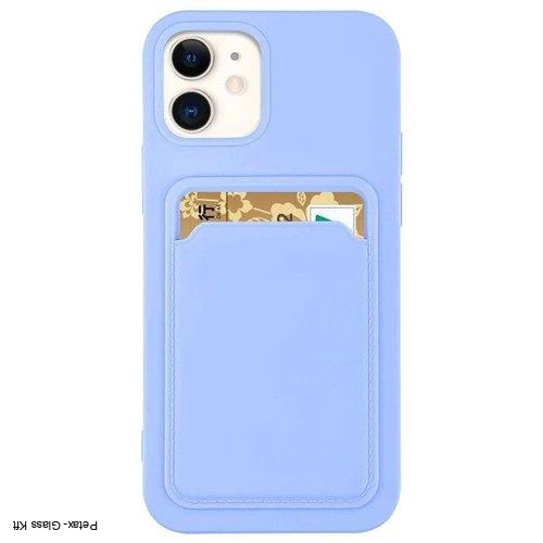 Kártyatartó szilikon tok Samsung Galaxy A12 lila