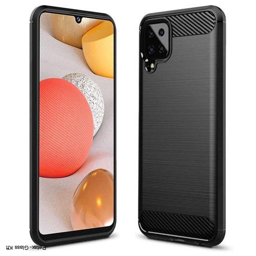 Carbon tok Rugalmas tok TPU tok Samsung Galaxy A12 / Galaxy M12 fekete 