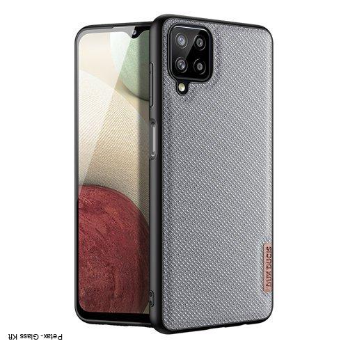 Dux Ducis Fino tok nejlon anyaggal borítva Samsung Galaxy A12 szürke