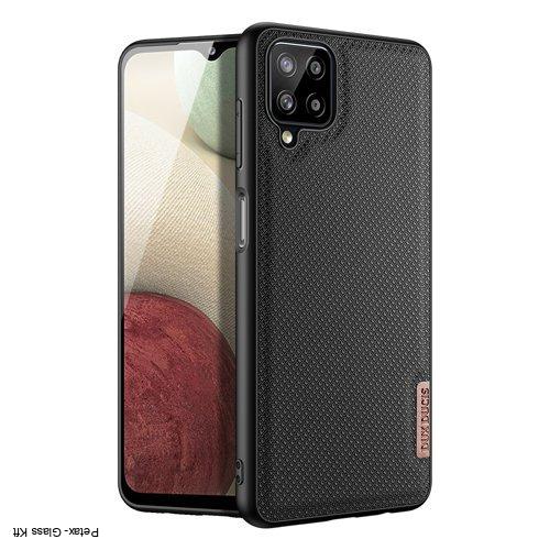 Dux Ducis Fino tok nejlon anyaggal borítva Samsung Galaxy A12 fekete
