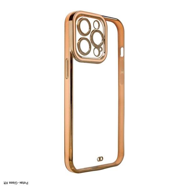 Divat tok Samsung Galaxy A12 5G arany keret gél borítás arany