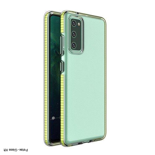 Spring Case átlátszó TPU gél védőburkolat színes kerettel a Samsung Galaxy A02s