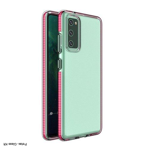Spring Case átlátszó TPU gél védőburkolat színes kerettel a Samsung Galaxy A02s