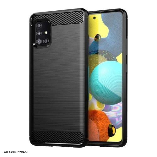 Carbon case rugalmas szilikon tok Samsung Galaxy M31s fekete
