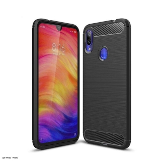 Xiaomi Redmi Note 8T / Redmi Note 8 fekete Carbon Case Rugalmas Cover TPU tok