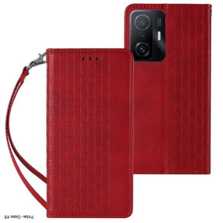 Mágnesszíjas tok Samsung Galaxy A13 5G tok + Mini zsinóros medál piros