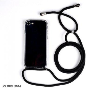 Nyakba akasztható telefontok/ hátlap Iphone 7 Fekete színben