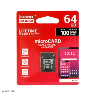 GOODRAM 64GB micro sd  UHS I CLASS 10 100MB/s