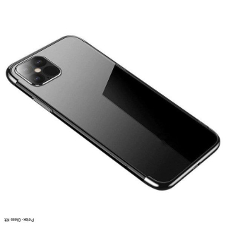 Átlátszó tok TPU gél borítás fém kerettel Samsung Galaxy A13 5G fekete