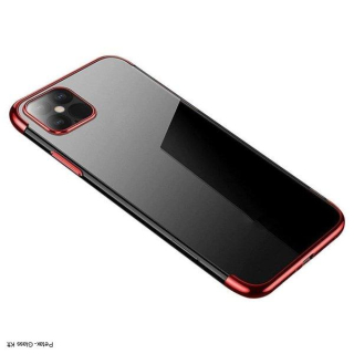 Átlátszó tok TPU gél borítás fém kerettel Samsung Galaxy A13 5G piros