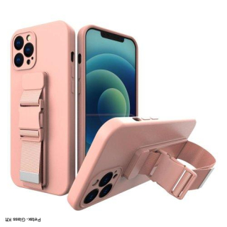 Kötél tok Gel TPU légzsák telefontok Samsung Galaxy A12 rózsaszín