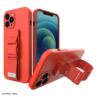 Kötél tok Gel TPU légzsák telefontok Samsung Galaxy A12 piros