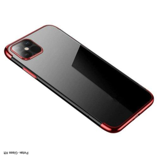 Átlátszó tok TPU gél borítás fém kerettel Samsung Galaxy A11 / M11 piros