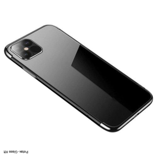 Átlátszó tok TPU gél borítás fém kerettel Samsung Galaxy A11 / M11 fekete