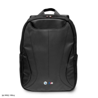 BMW hátizsák BMBP15SPCTFK 16" fekete/fekete karbon és bőr trikolór