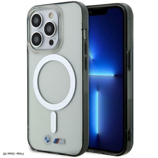 BMW tok BMHMP14XHCRS iPhone 14 Pro Max 6.7" átlátszó tok Ezüst gyűrű MagSafe