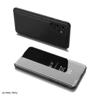Clear View Case flip tok Samsung Galaxy S22 Ultra fekete